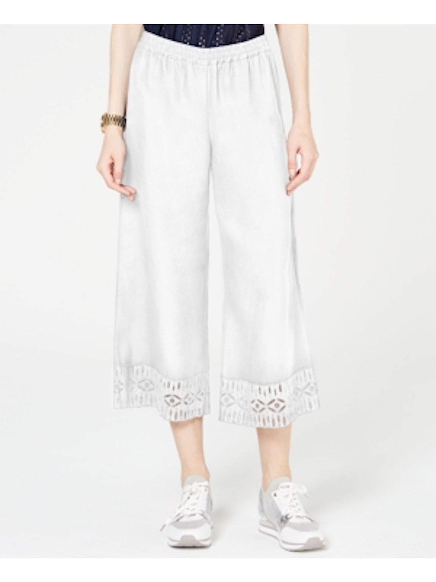 white wide leg formal pants