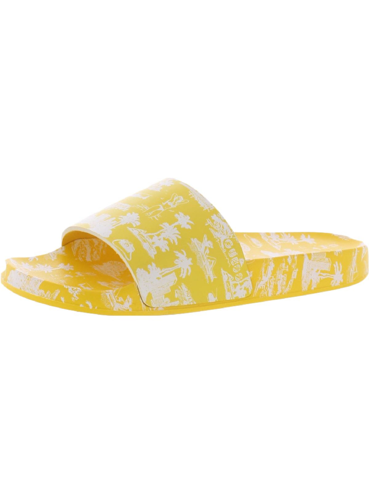 Женские босоножки GUESS Yellow City Savan на платформе без застежки с круглым носком, 7 М