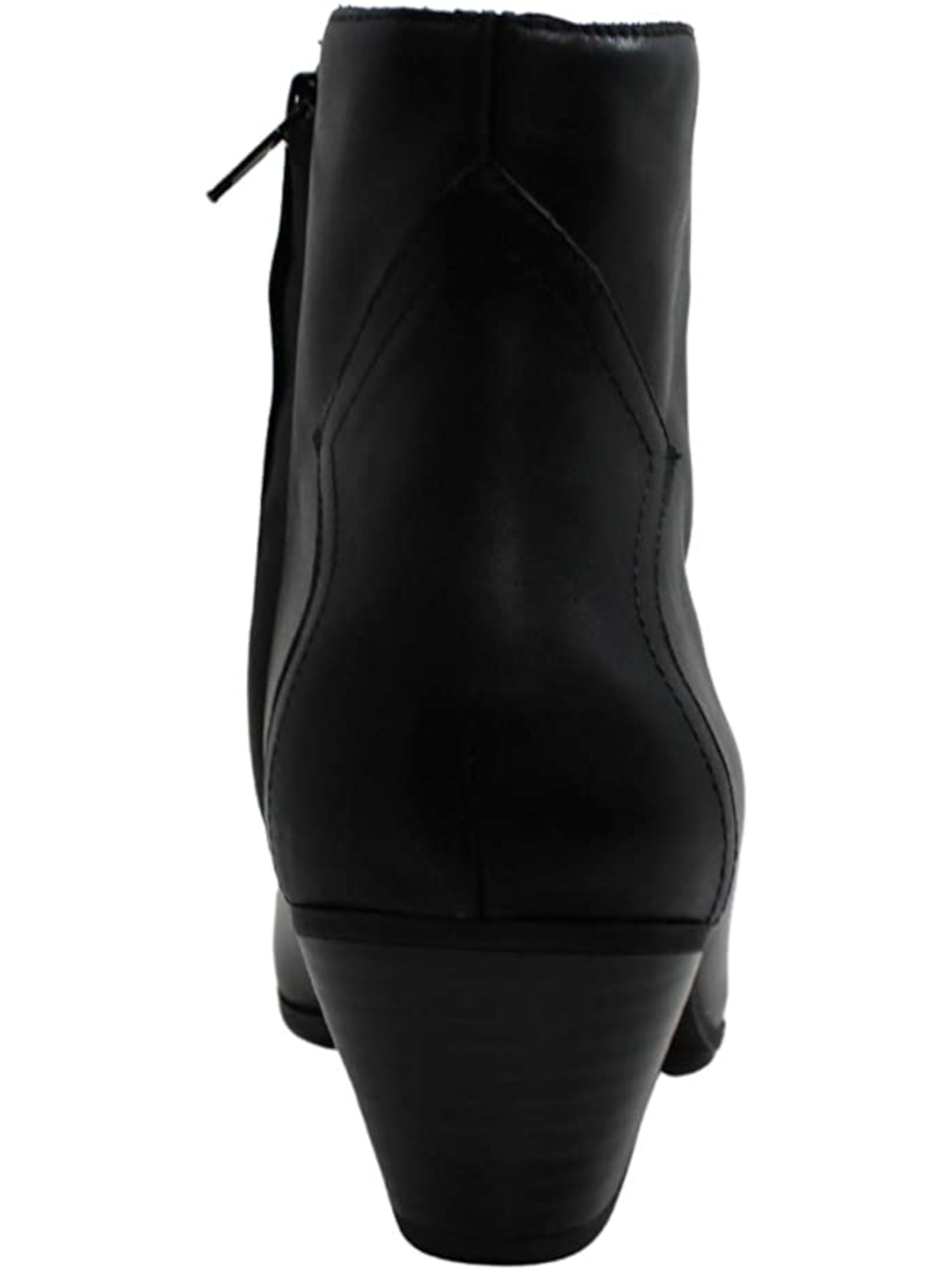 INC Womens Black Idra Almond Toe Block Heel ZipUp Leather Booties 8.5