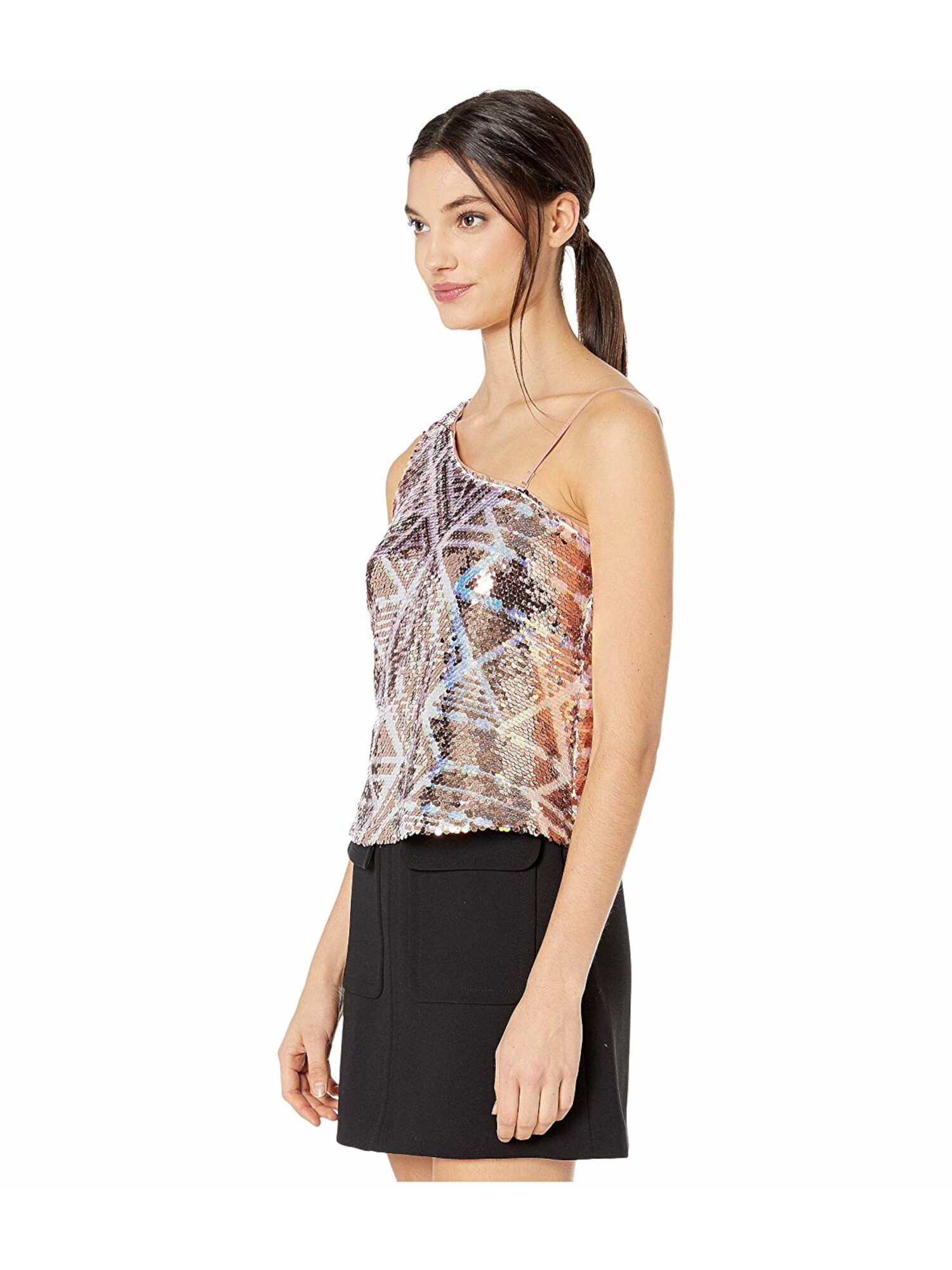 FREE PEOPLE Womens Gold Sleeveless Asymmetrical Neckline Evening Top Size: S | eBay