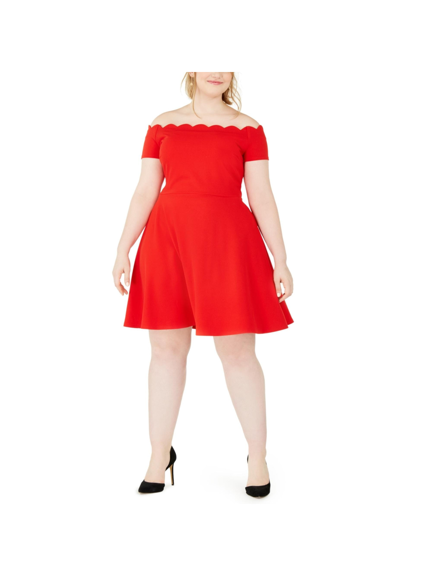 B DARLIN Womens Fitted Spaghetti Strap V Neck Mini Evening Fit + Flare Dress - Picture 7 of 9