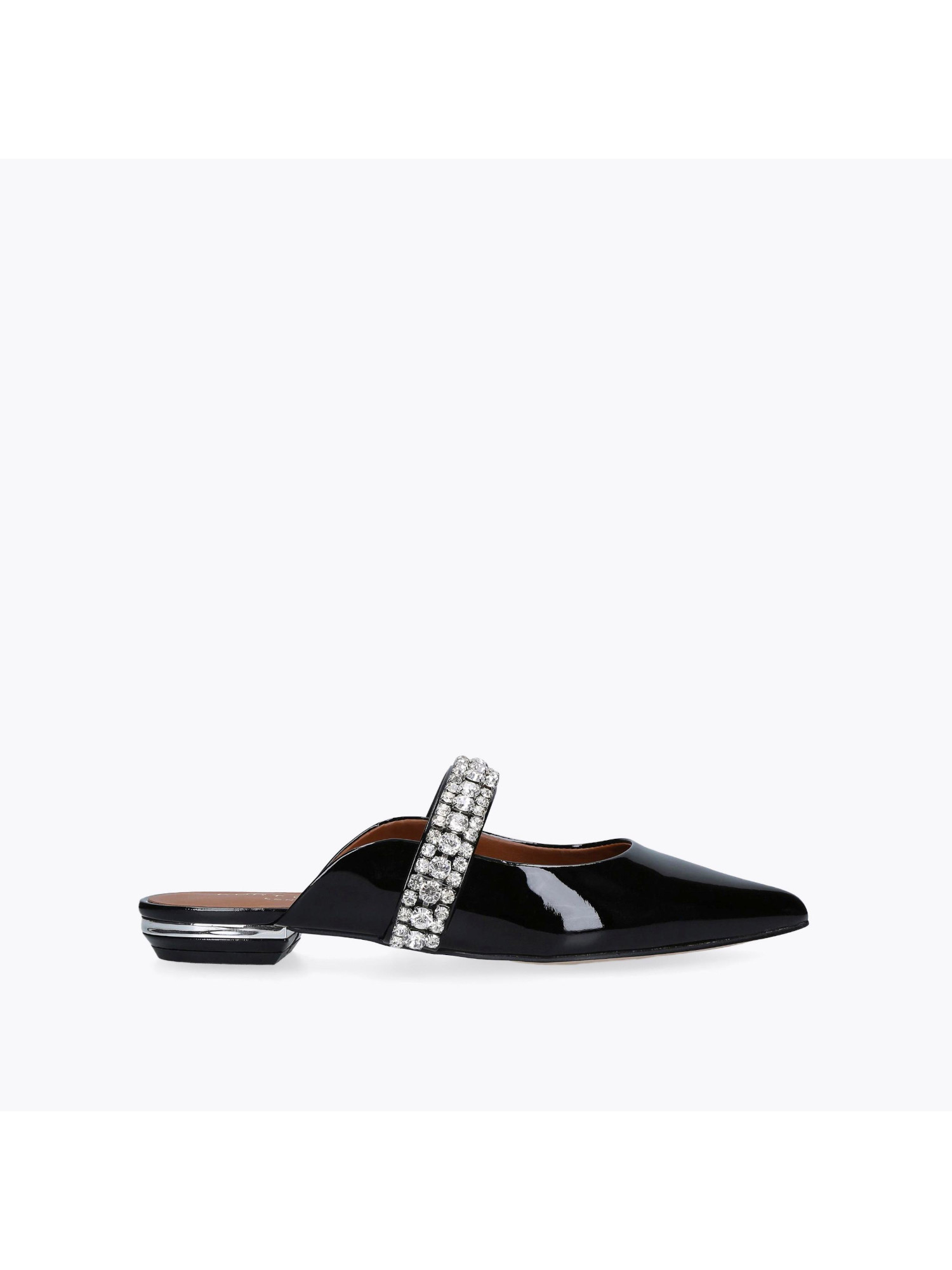 Женские шлепанцы-слипоны KURT GEIGER LONDON с ремешком в виде арки и черными кристаллами, 40