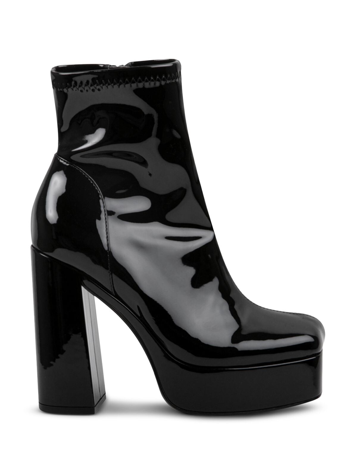 STEVE MADDEN Womens Black 1-1/2" Platform Bianca Toe Block Heel Booties 9 M detailed image 3
