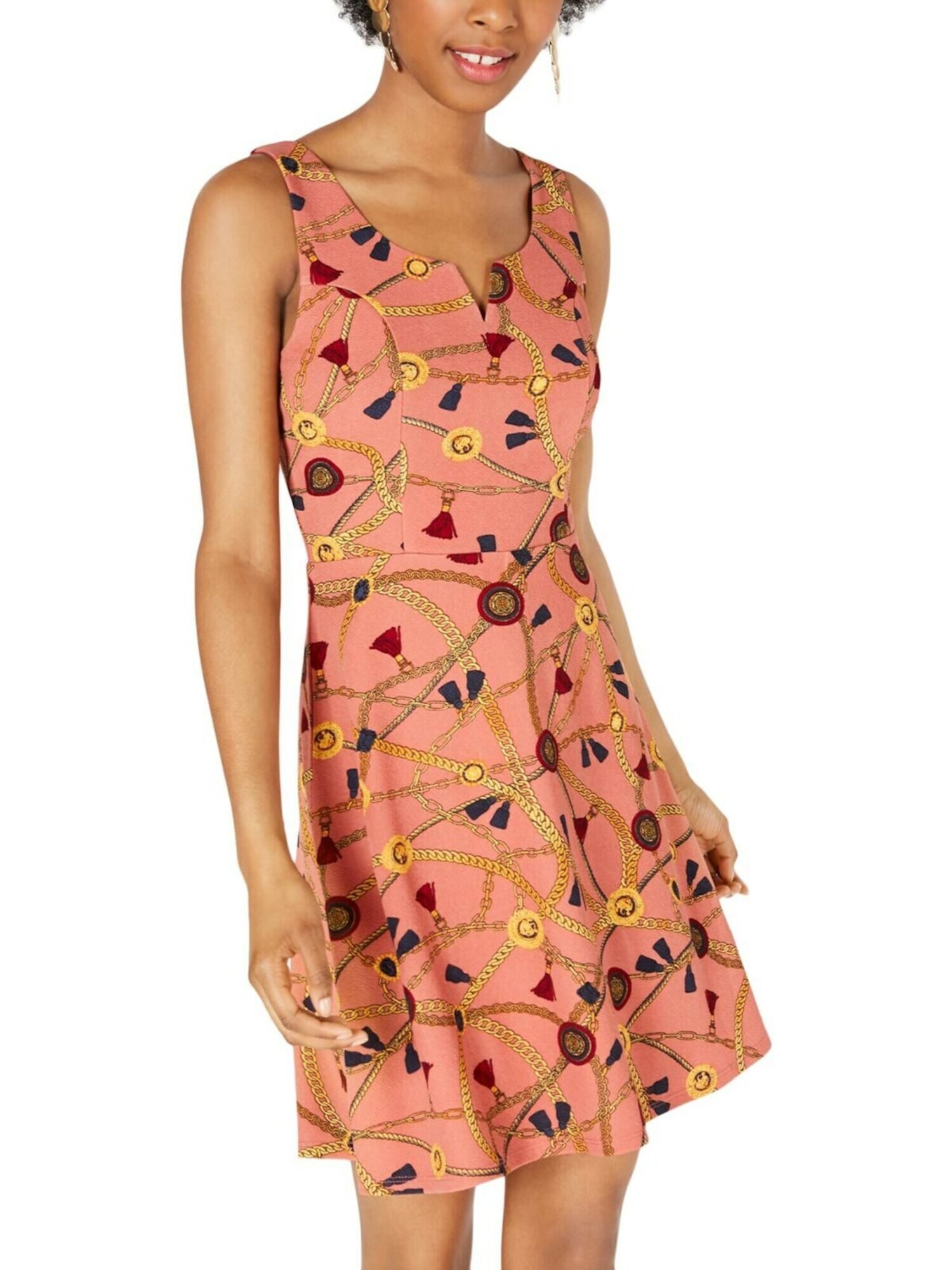 PLANET GOLD Womens Sleeveless Scoop Neck Above The Knee A-Line Dress - Picture 4 of 9
