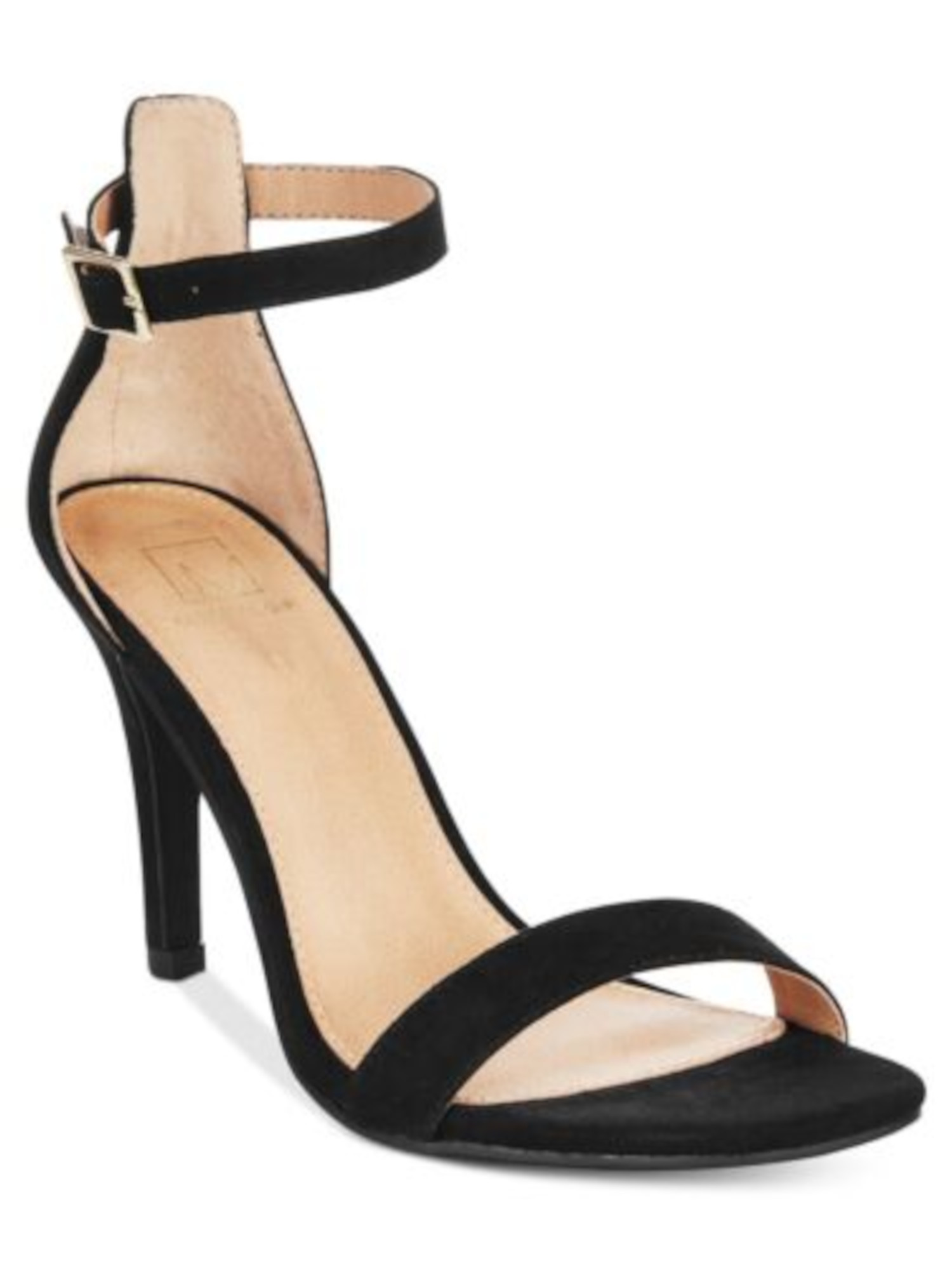 MATERIAL GIRL Womens Black Padded Blair Round Toe Stiletto Sandals 7 M