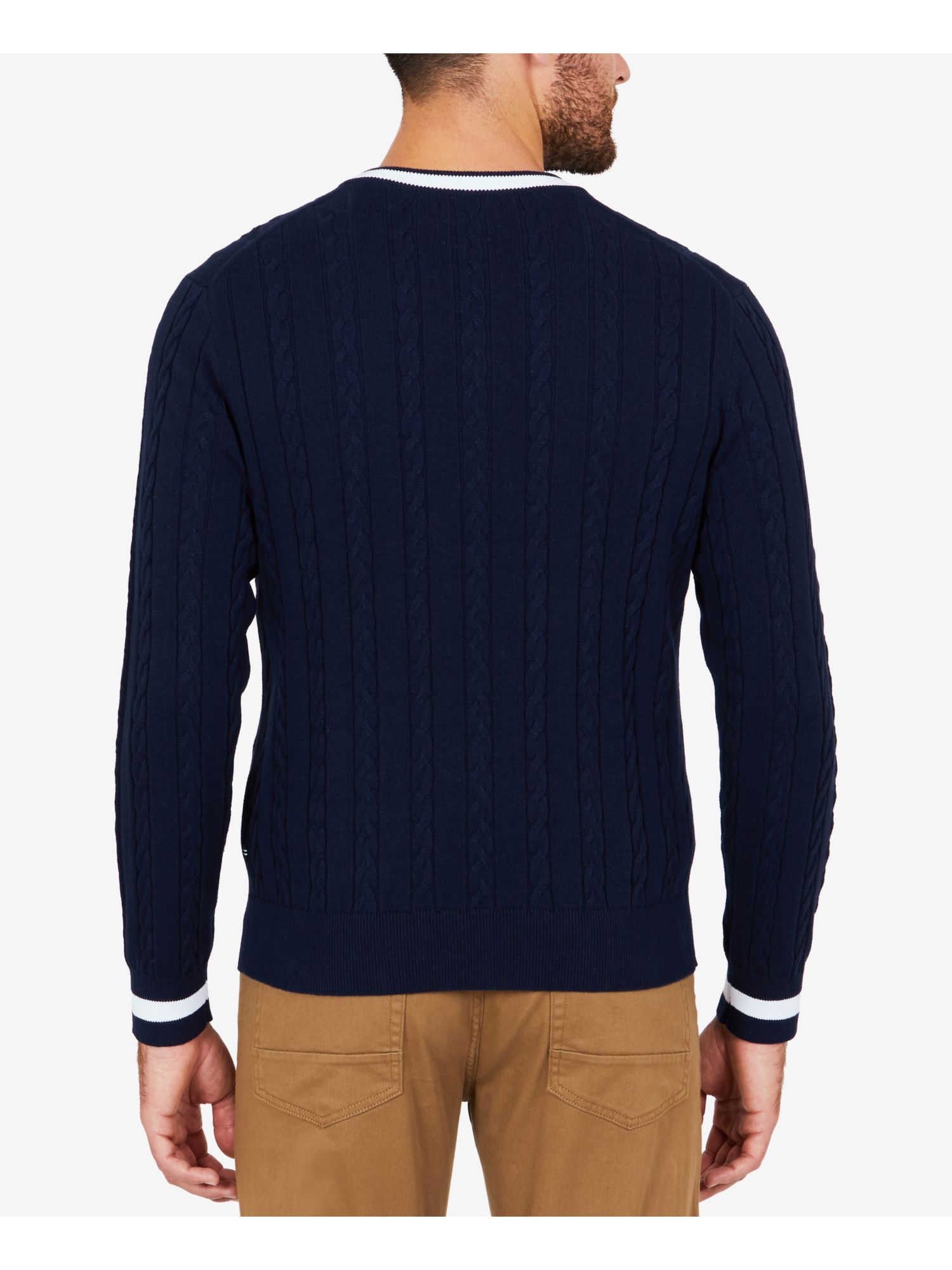 NAUTICA Mens Navy V Neck Sweater S eBay