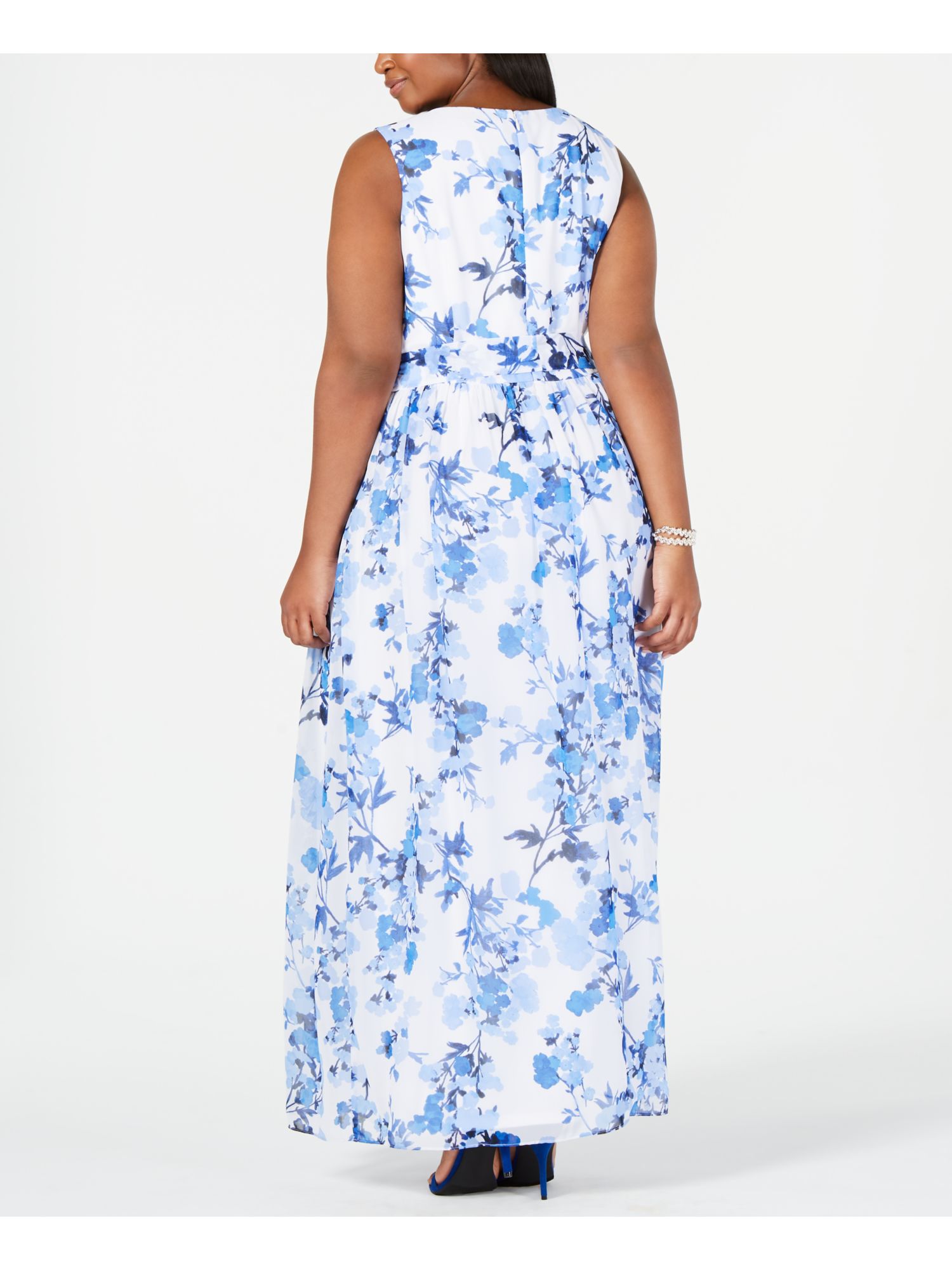 JESSICA HOWARD Womens White Floral Sleeveless Maxi Sheath Dress Size 20W Plus eBay