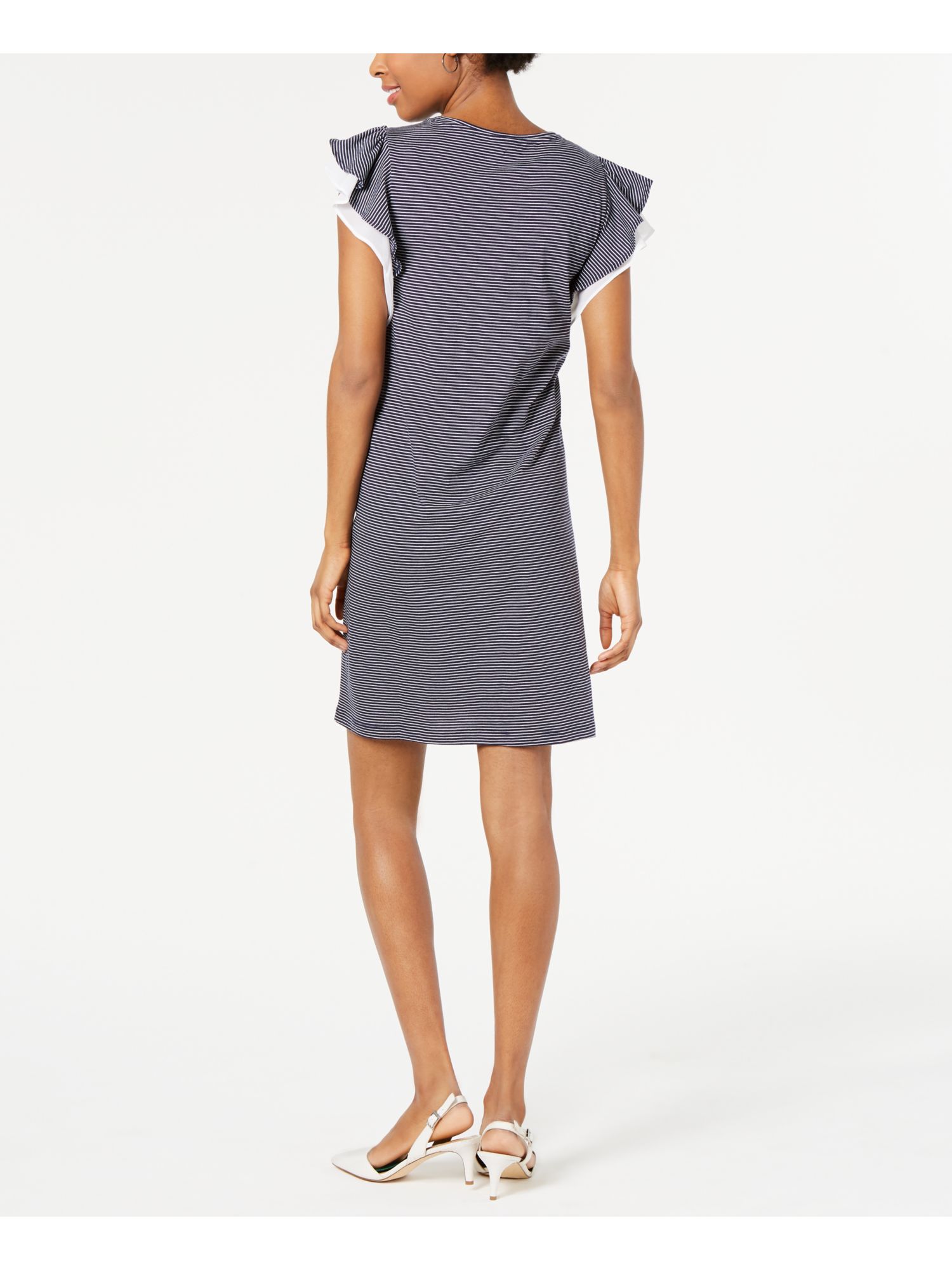MAISON JULES Womens Shift Above The Knee Dress Jewel Neck