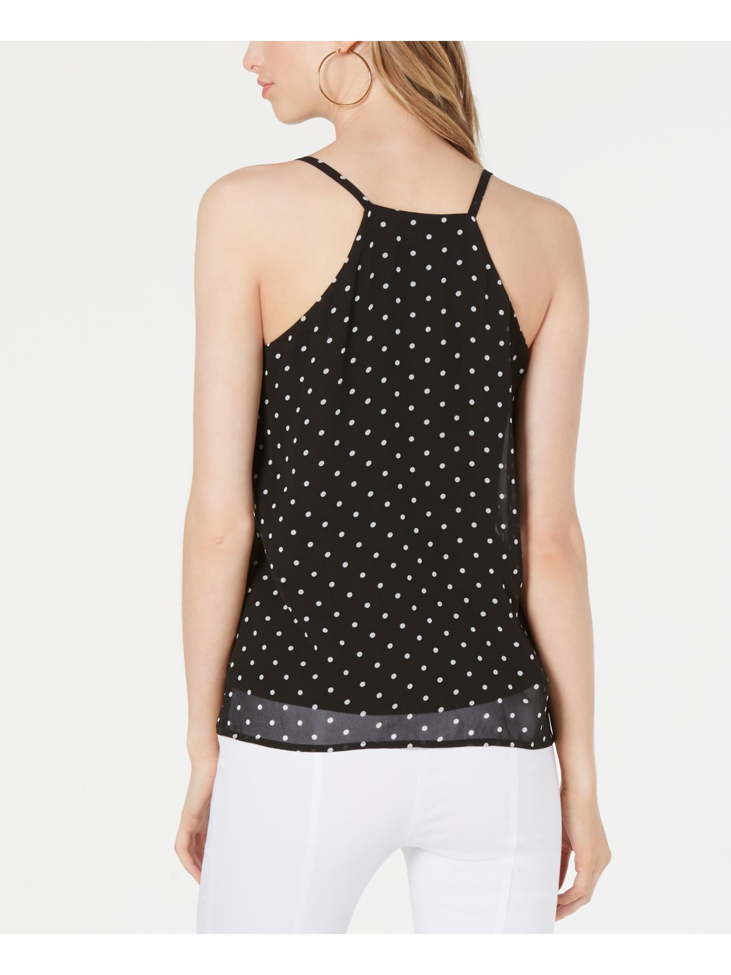 black polka dot tank top