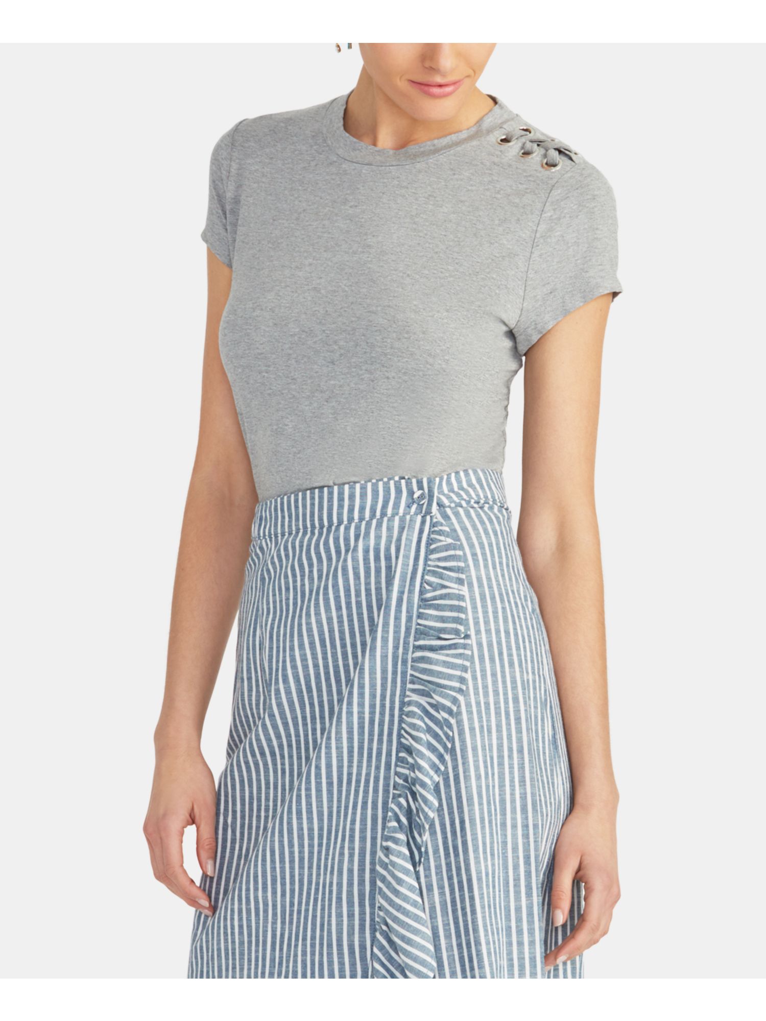 RACHEL ROY Womens T-Shirt Short Sleeve Crew Neck