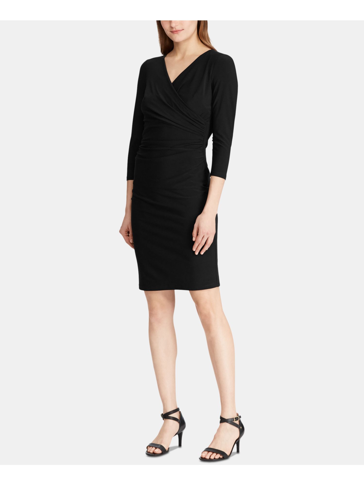 【LAUREN RALPH LAUREN】JERSEY THREE-QUARTER-SLEEVE DRESS Women's Lauren Ralph Lauren Jersey Three-Quarter-Sleeve