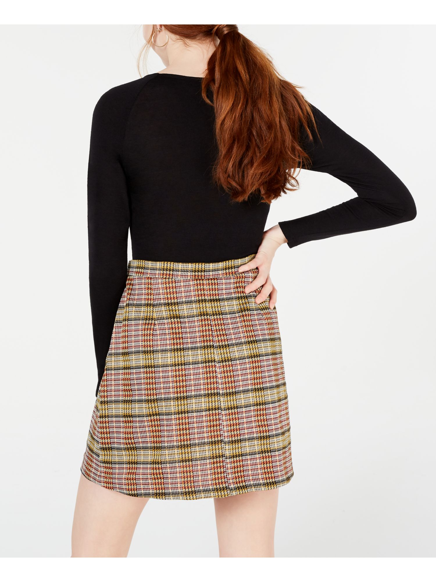 TEEZE ME Womens Black Plaid Short ALine Skirt Juniors Size 1\2 eBay