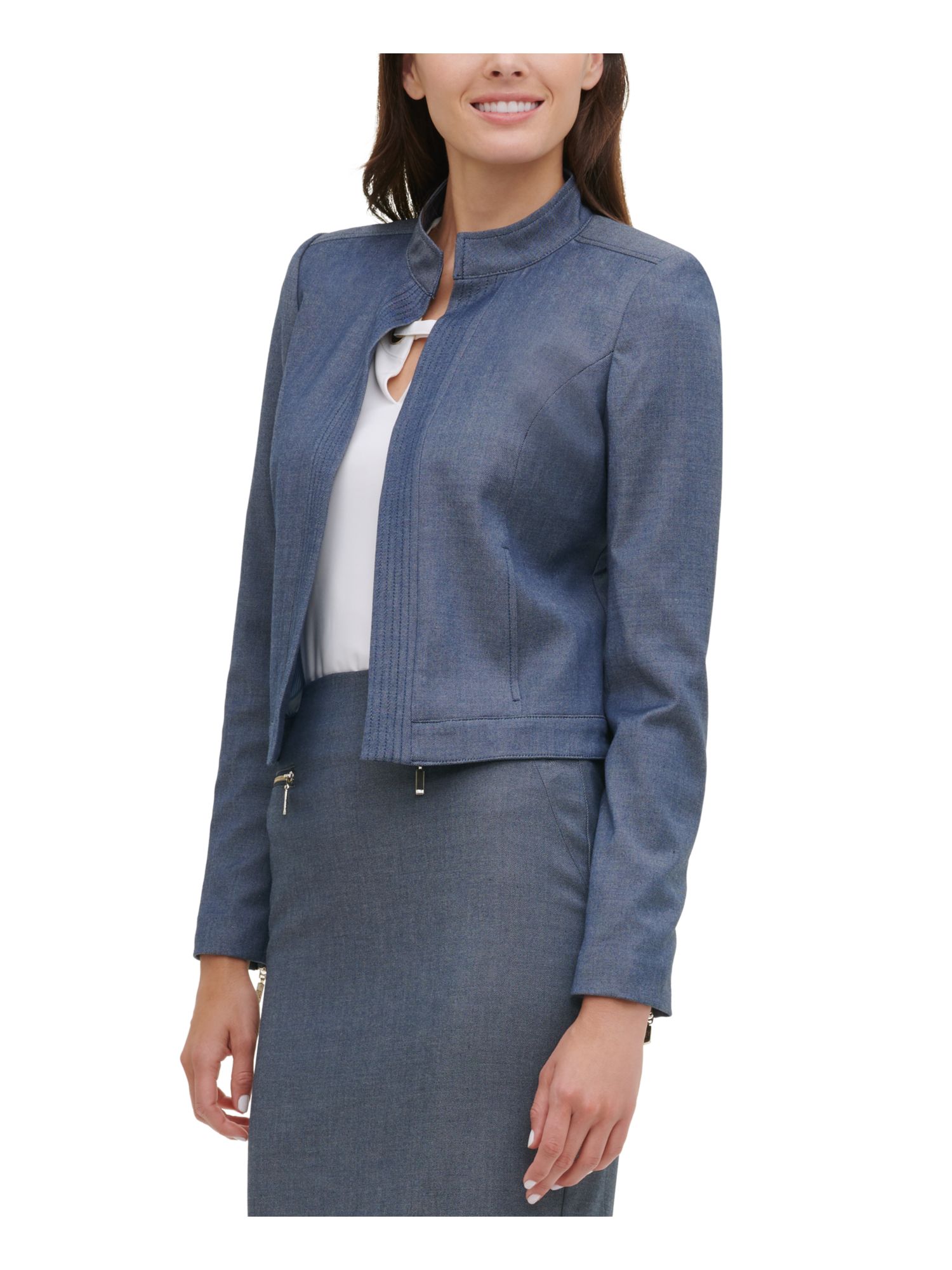 TOMMY HILFIGER Womens Navy Zippered Suit Jacket Size 16 eBay