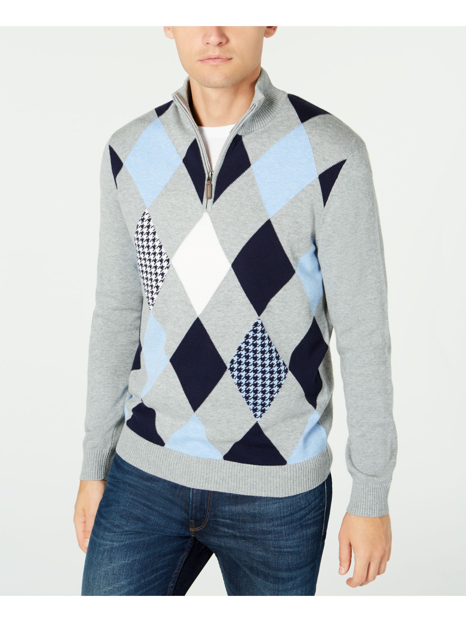 argyle quarter zip