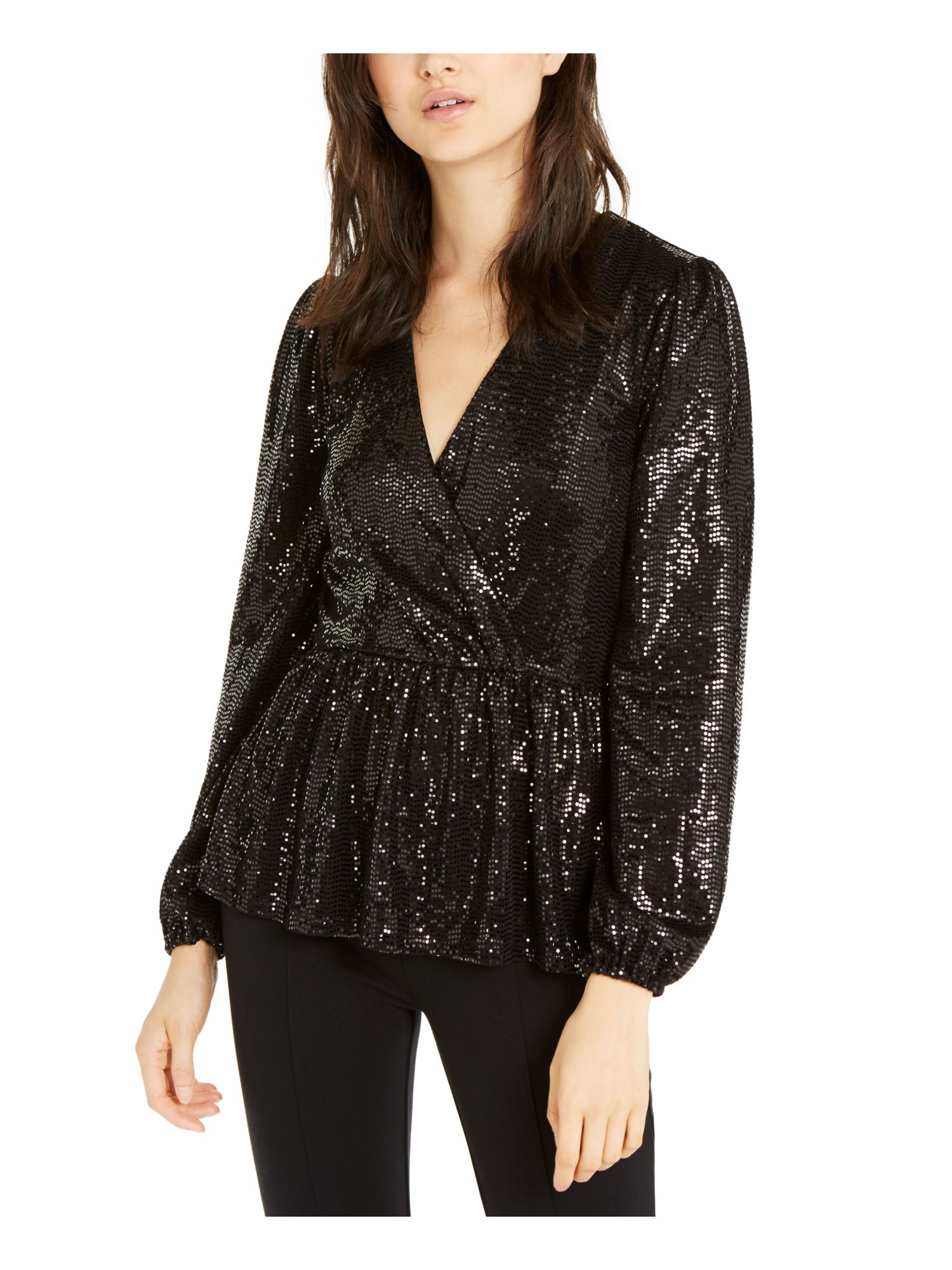 michael kors black long sleeve top