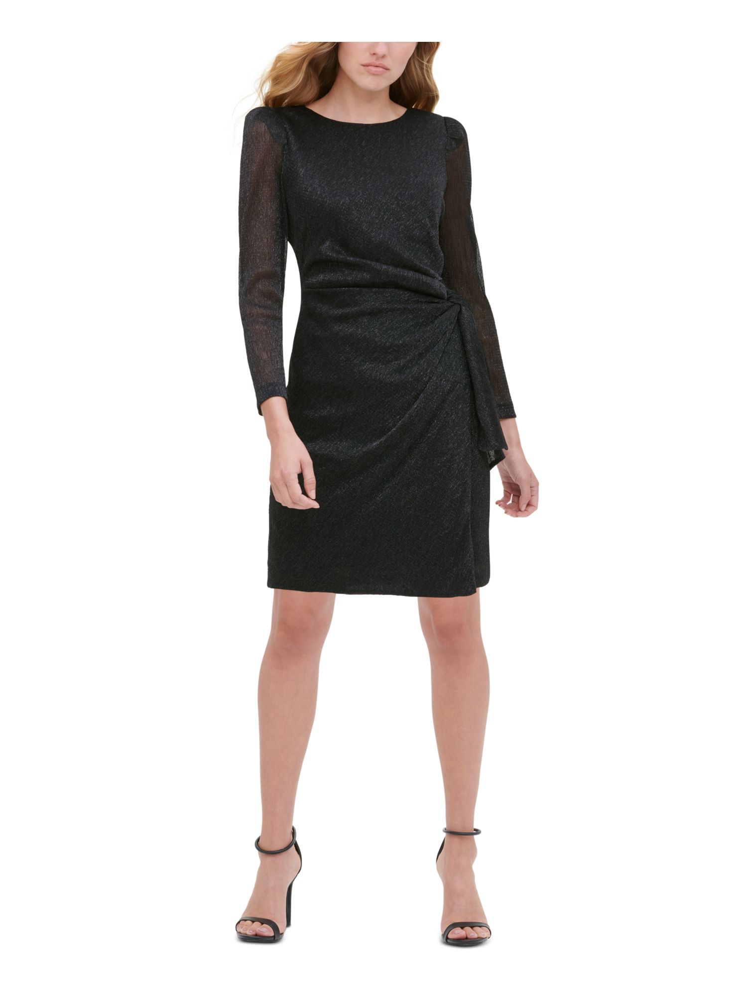 TOMMY HILFIGER Womens Black Long Sleeve Above The Knee Sheath Cocktail Dress 4 | eBay
