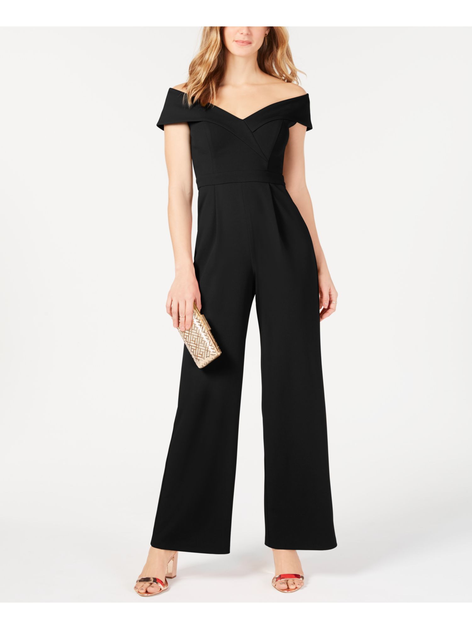 XSCAPE Womens Black Short Sleeve Cocktail Jumpsuit Petites Size 2P eBay