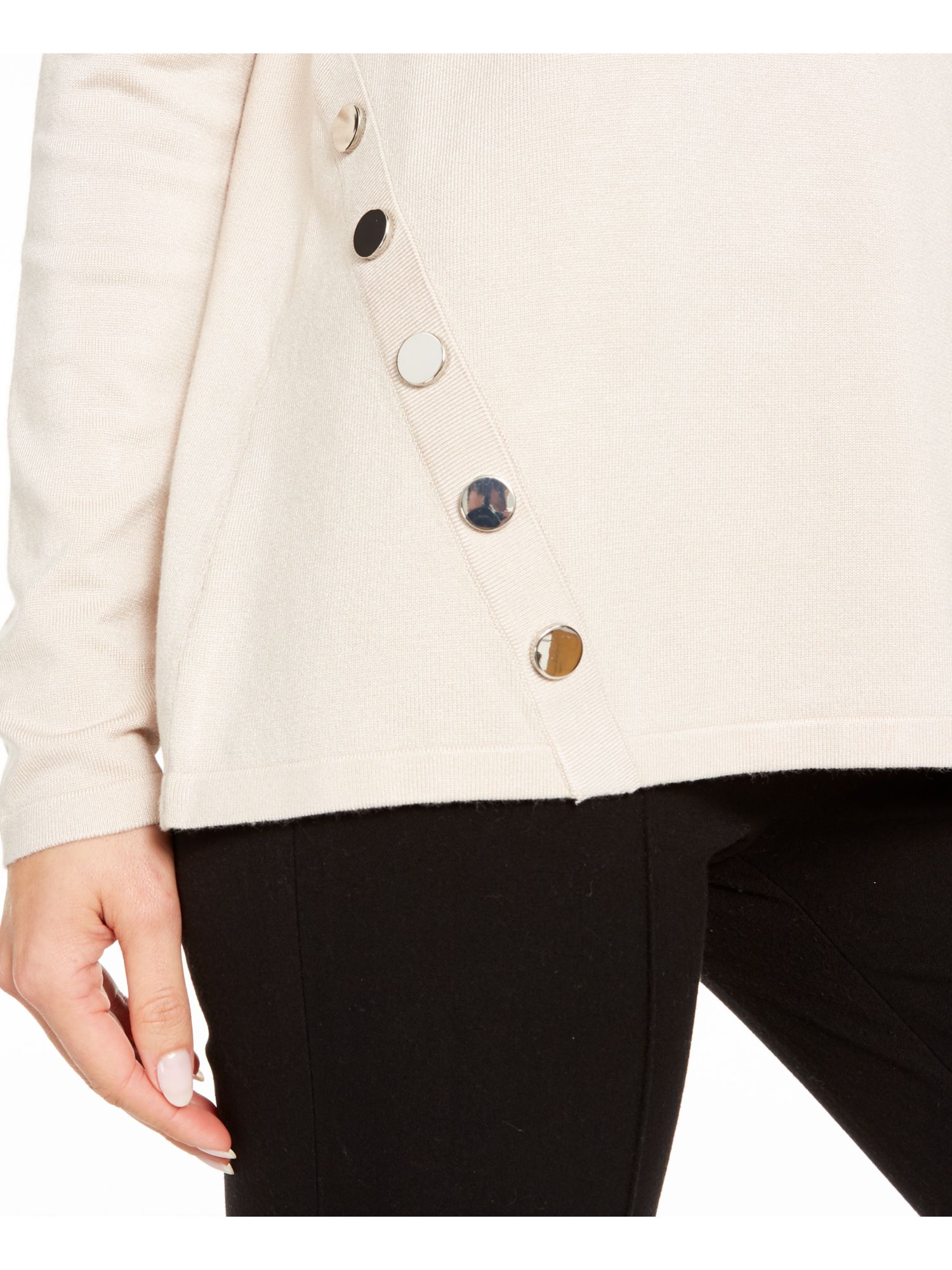 ALFANI Womens Long Sleeve Scoop Neck Hardwear Seeamed Pullover Sweater - Picture 7 of 16