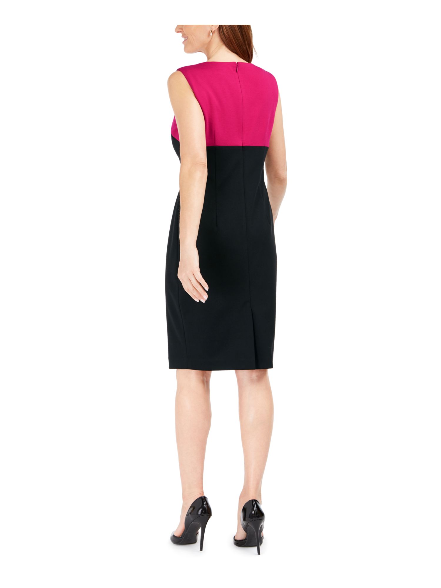 KASPER $66 Womens New Black Color Block Sleeveless Sheath Dress 16P ...