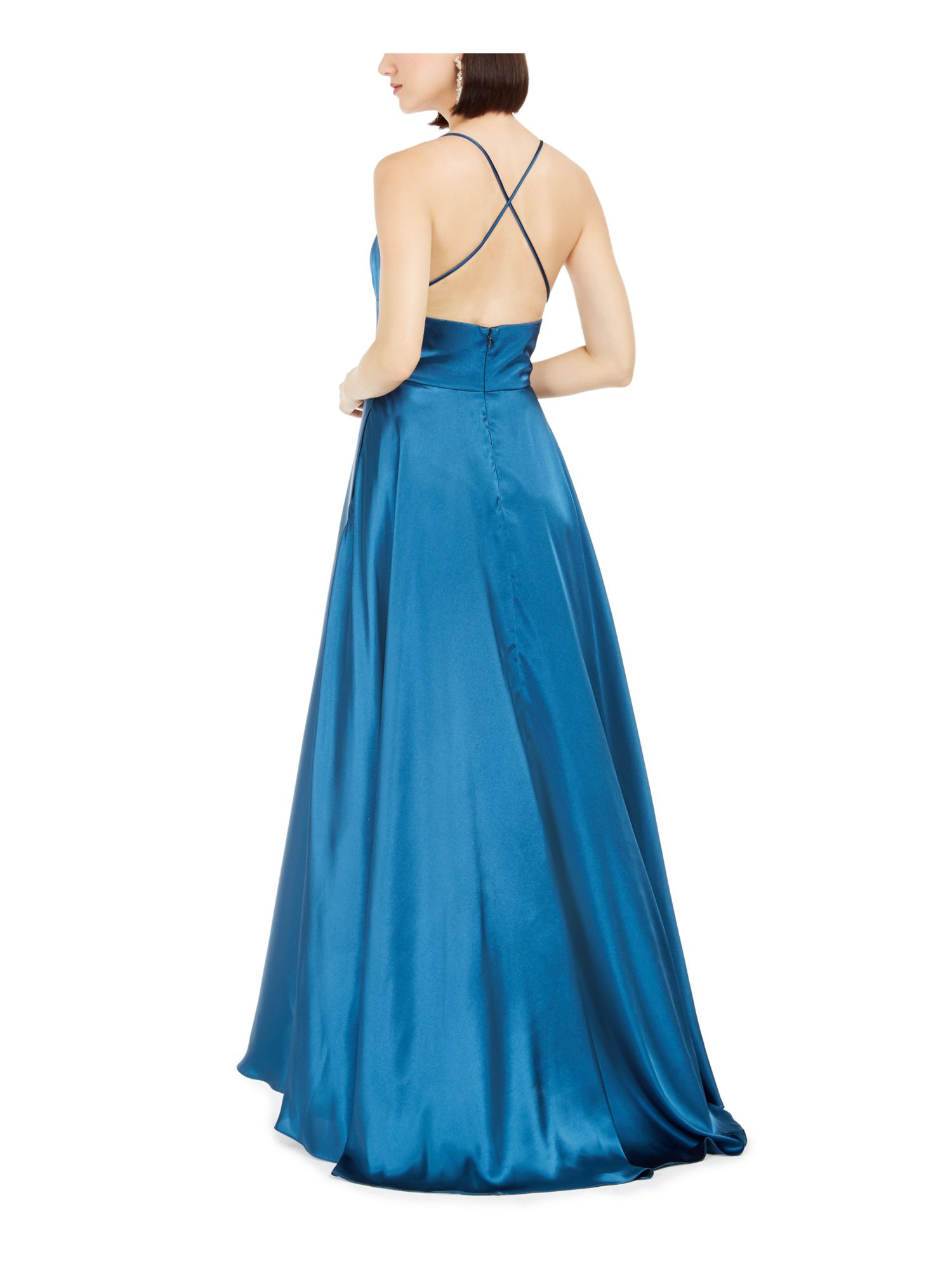 BETSY & ADAM Womens Teal Spaghetti Strap Full-Length Circle Formal Dress 12 | eBay