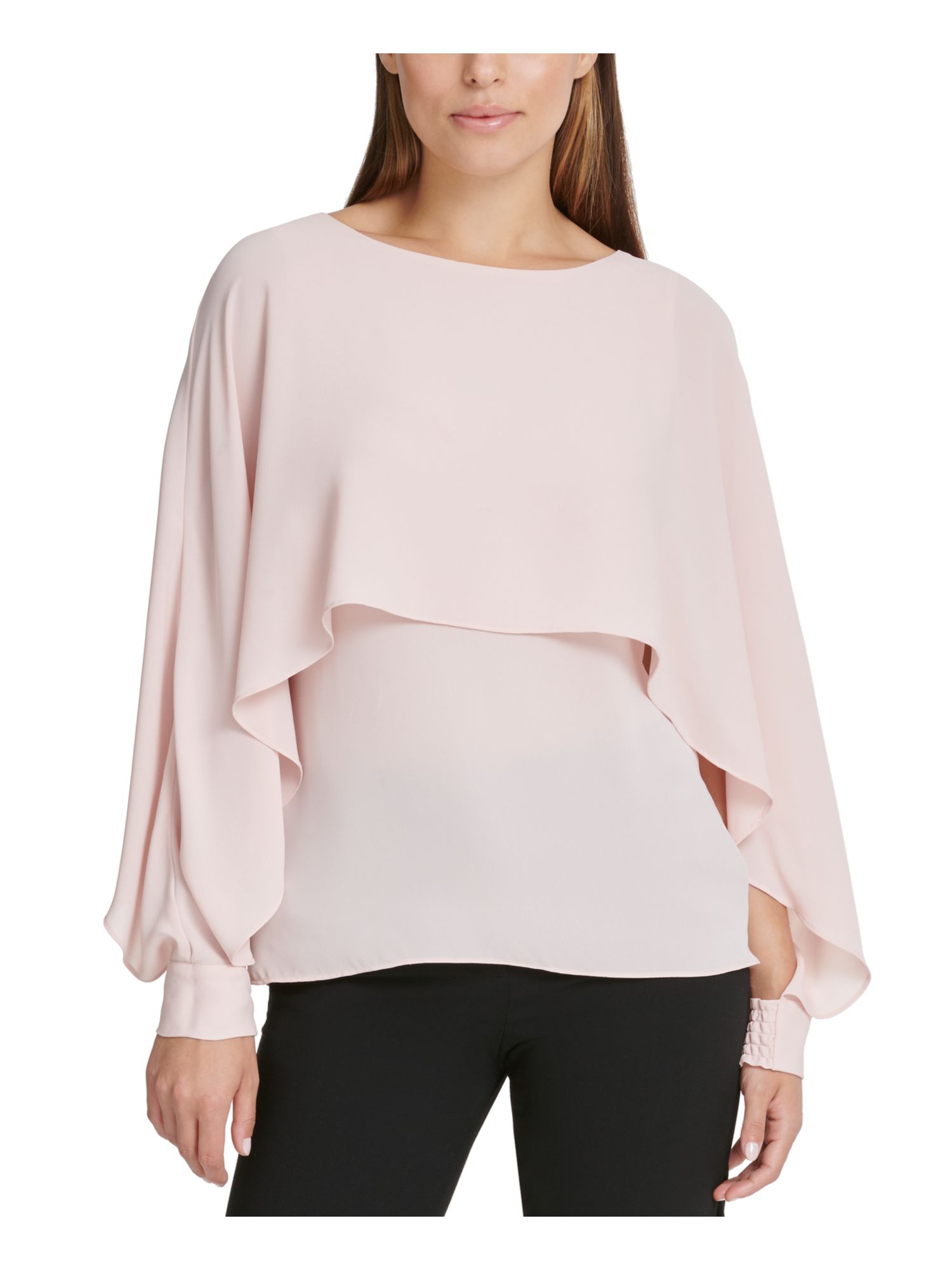 DKNY Womens Pink Long Sleeve Jewel Neck Blouse Size: M | eBay