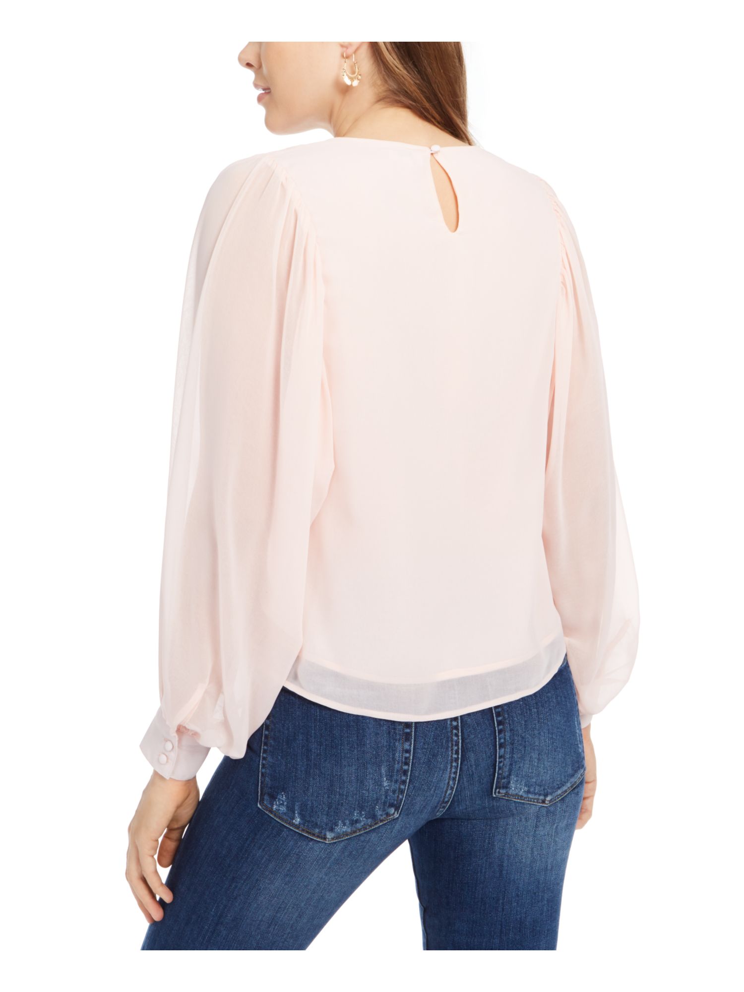 Q+A Los Angeles Womens Pink Long Sleeve Jewel Neck Top Size: L | eBay
