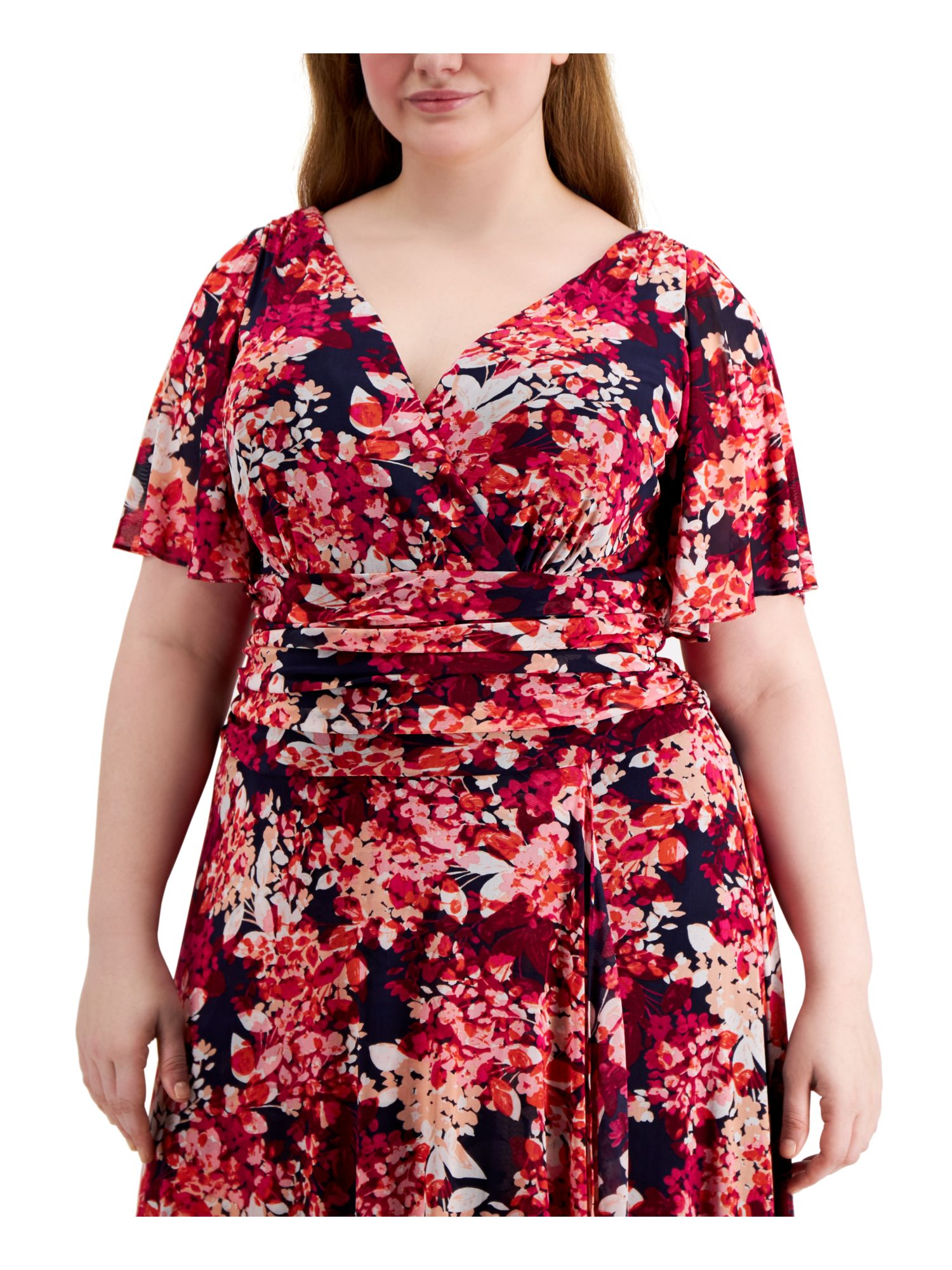 womens flutter sleeve wrap dress | OG tigers | bamboo main image 1