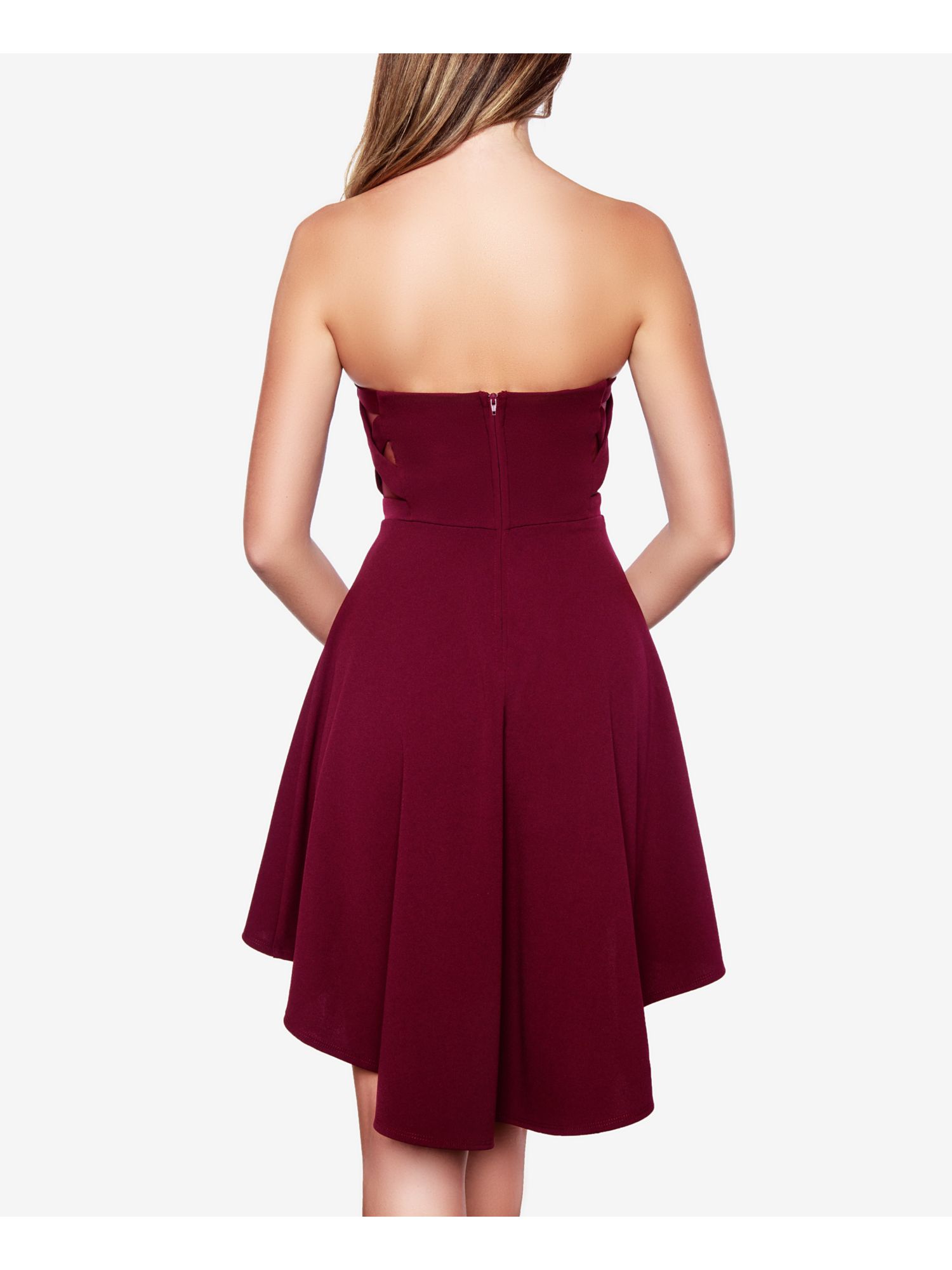 B DARLIN Womens Fit + Flare Short Dress Strapless Cocktail