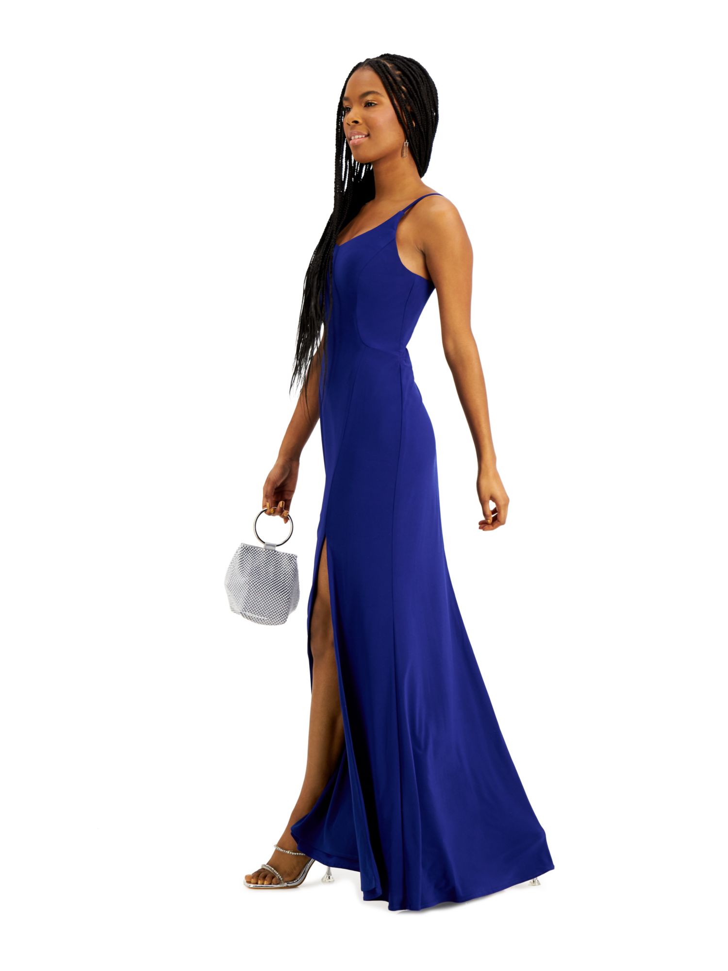 MORGAN & CO Womens Spaghetti Strap Full-Length Evening Dress - Picture 7 of 11