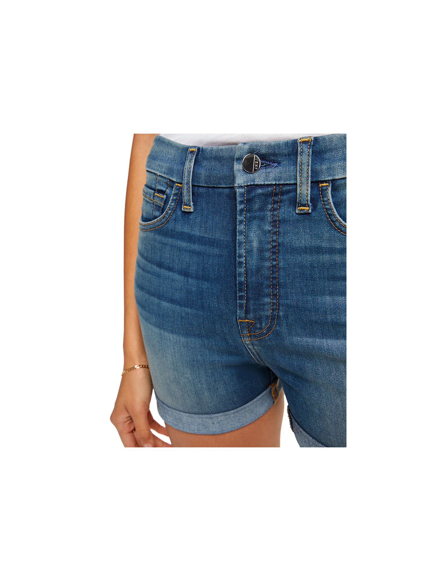 Jen 7 By 7 For All Mankind Womens Denim Zippered High Waist Shorts - Picture 14 of 26