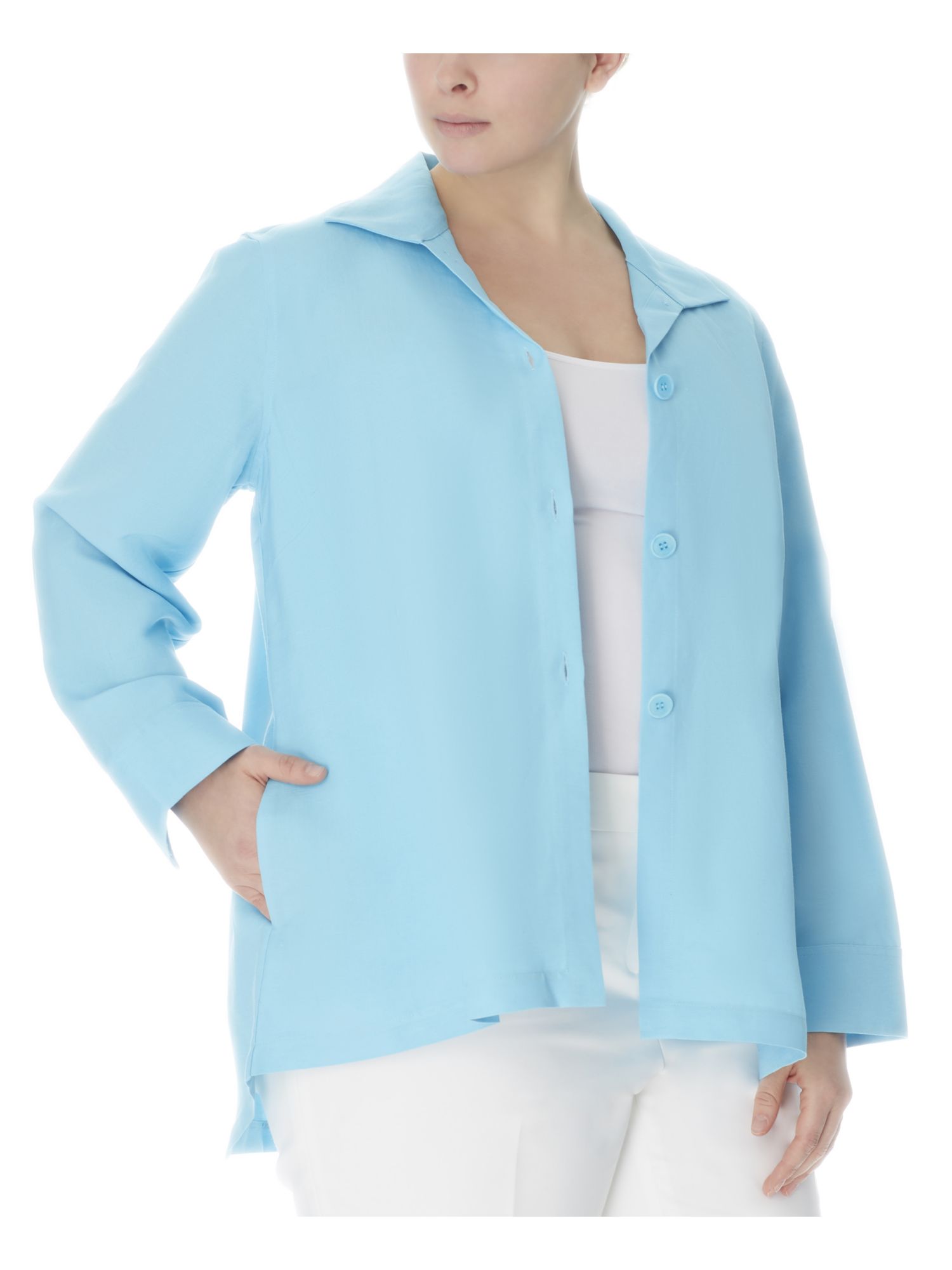 ANNE KLEIN Womens Point Collar Long Sleeve Wear To Work Button Down Cardigan - Picture 7 of 12