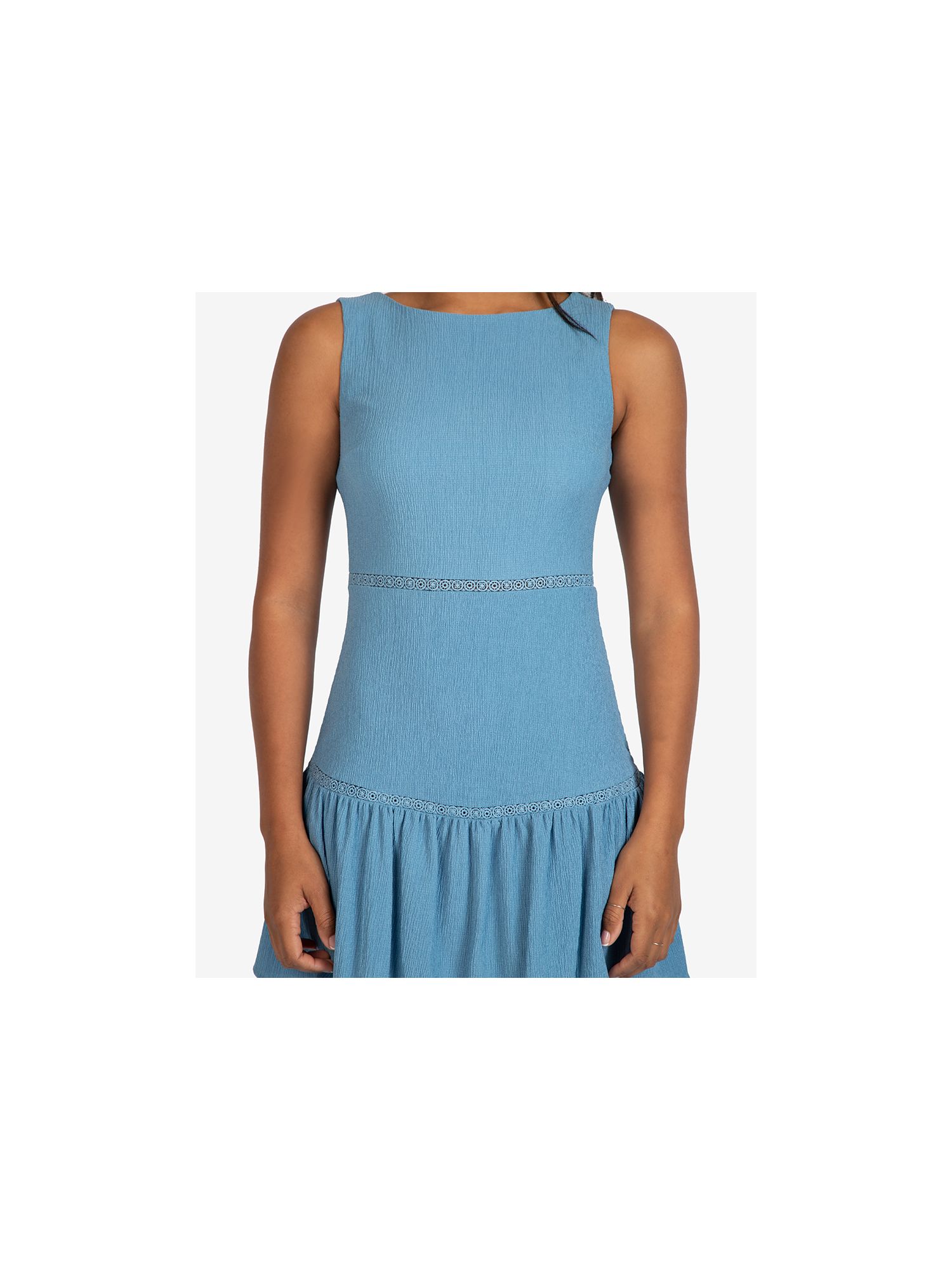 B DARLIN Womens Fit + Flare Mini Dress Sleeveless Round Neck