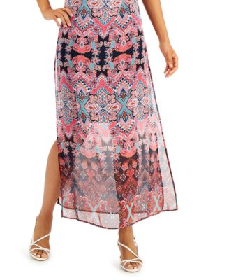 CONNECTED APPAREL Womens Lined Back Closure Sleeveless Maxi Shift Dress