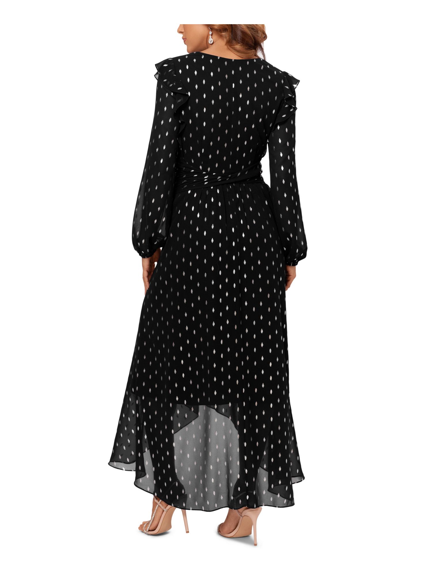 BETSY & ADAM Womens Zippered Long Sleeve V Neck Maxi Party Hi-Lo Dress - Picture 13 of 22