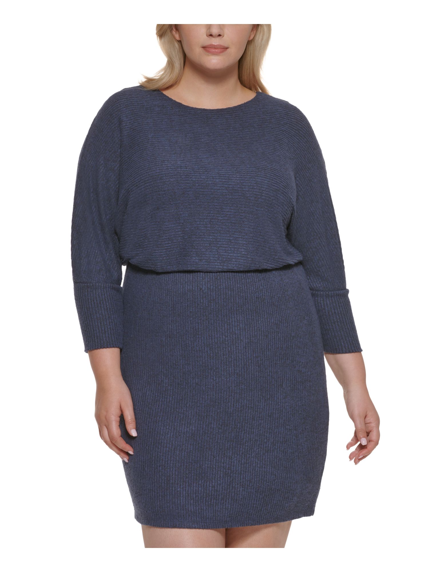 JESSICA HOWARD Womens 3/4 Sleeve Above The Knee Evening Blouson Dress