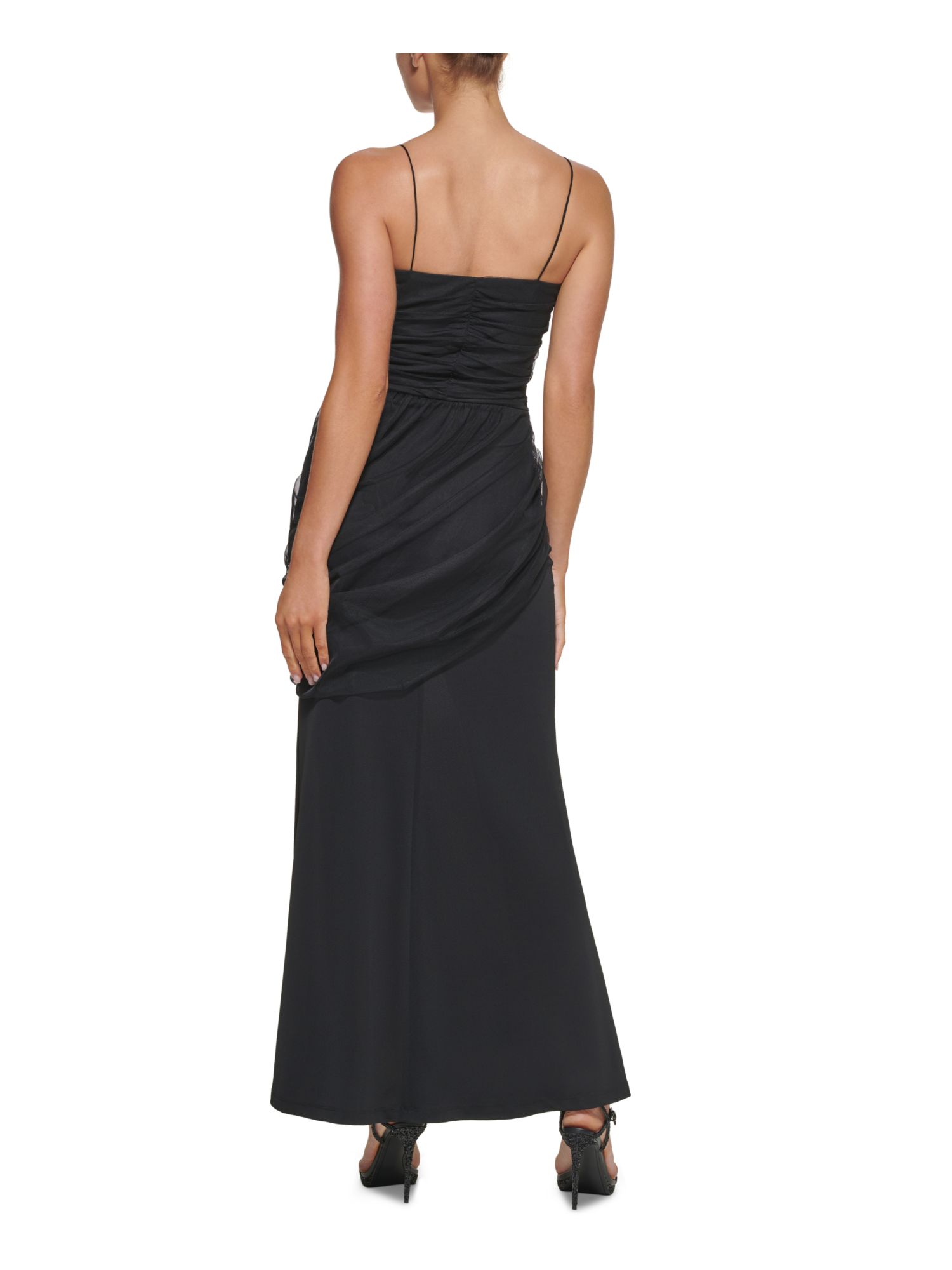 DKNY Women's Iridescent Chiffon Gown - Halter Neck Sleeveless Dress For Weddings & Formal Events