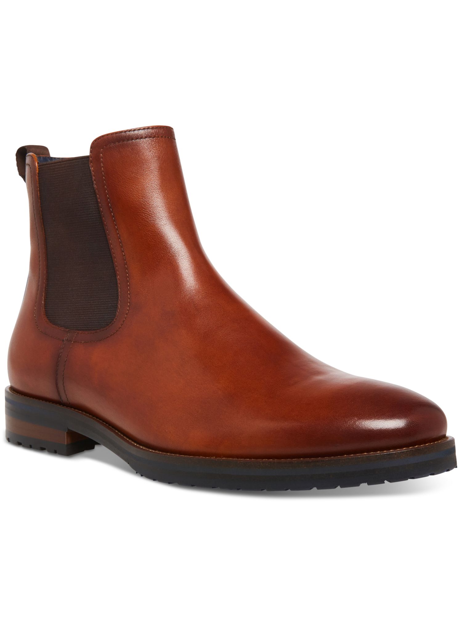 Мужские кожаные ботинки Челси STEVE MADDEN с коричневым язычком на каблуке Sully Block 12