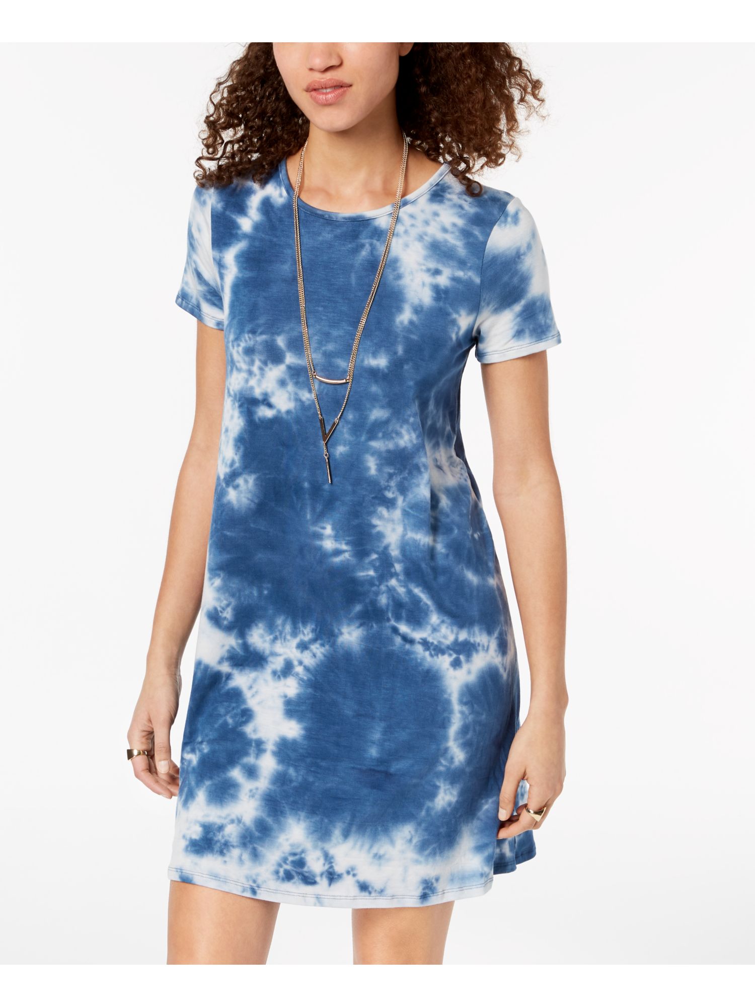 ONE CLOTHING Womens New 0125 Blue Tie Dye Mini Baby Doll Dress XL Juniors B+B eBay