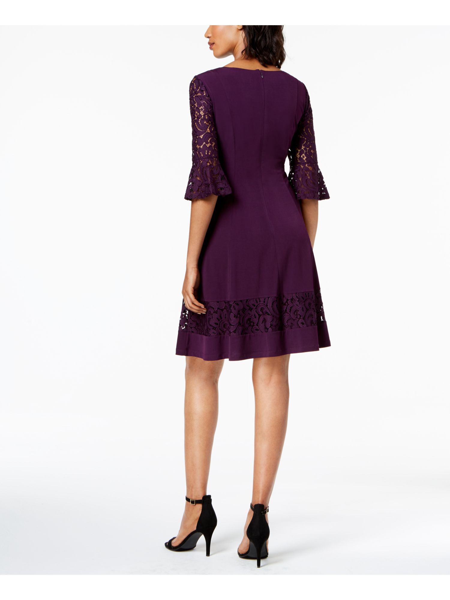 JESSICA HOWARD Womens Red 3/4 Sleeve Above The Knee ALine Evening